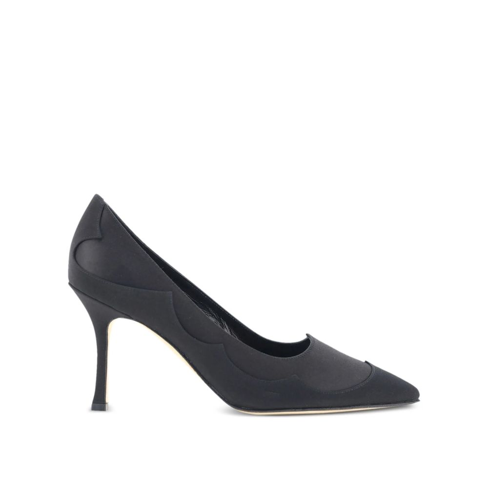 Manolo Blahnik Fabrakahi 90 Pumps - Black high-heeled shoe on a white background